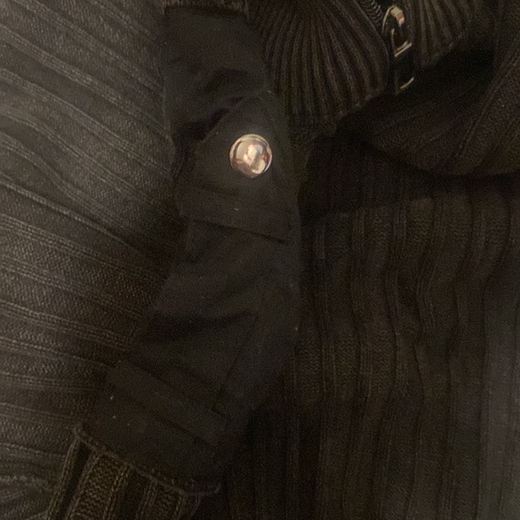 INC zip up distressed gray/asphalt sweater - Picture 2 of 5